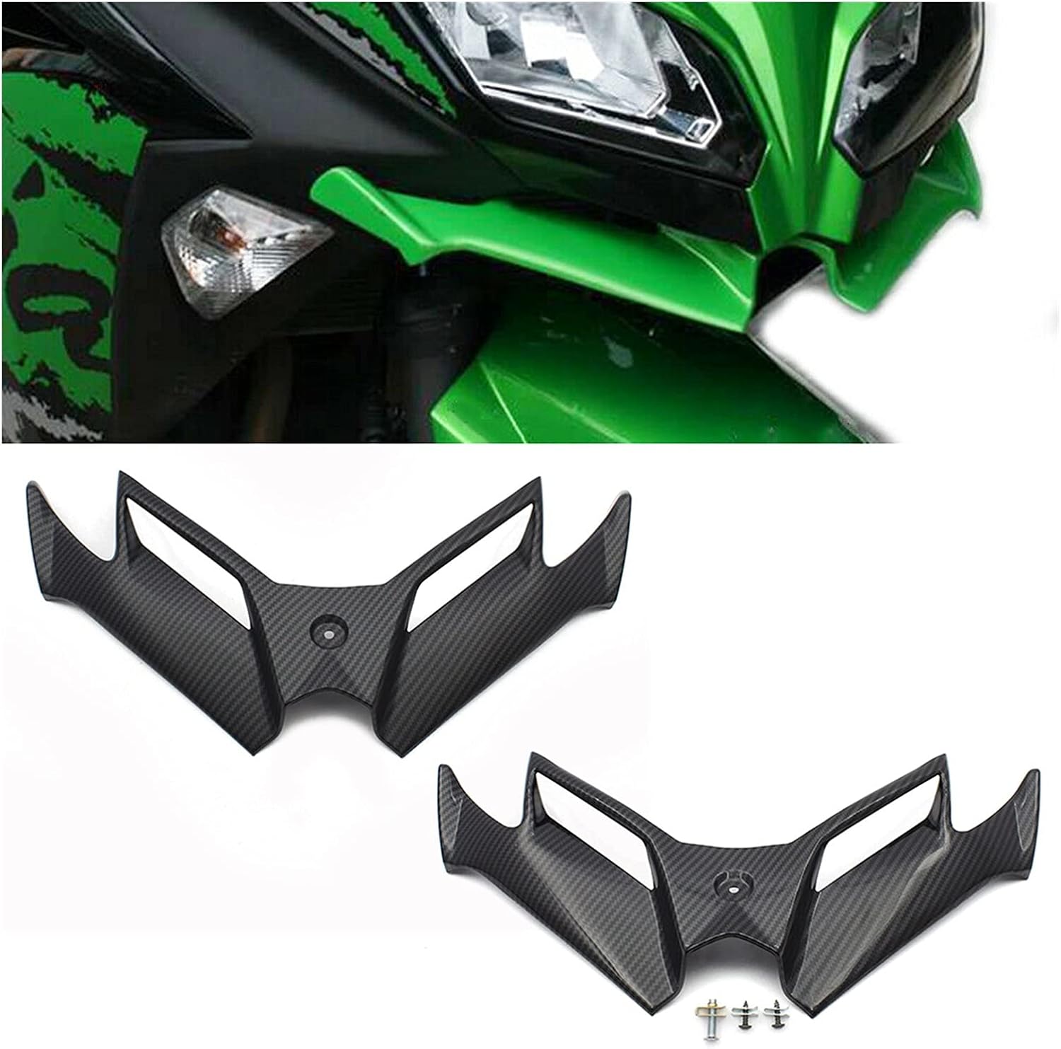 KANGYEBAIHUODIAN ブラックオートバイフロント空力ウィングレット